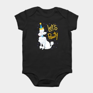 Poodle Let's Pawty Baby Bodysuit